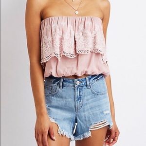 Charlotte Russe embroidered crop top